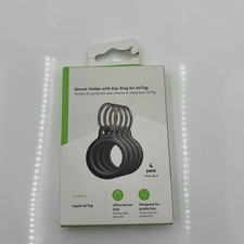 Belkin Secure Holder with Key Ring for Air Tag 4 Pack Black New Sealed