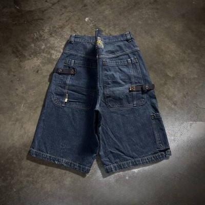 Paco Sport Men Jorts 40 Vintage Mega Baggy Indigo Dark Wash Carpenter Skater Y2K
