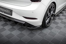 Heck Ansatz Flaps Diffusor für Volkswagen Polo GTI Mk6 Facelift Heck Schwarz