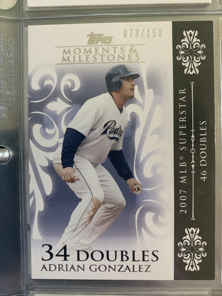 3 Adrian Gonzalez 2008 Topps moments & milestones baseball cards - Image 3 of 3