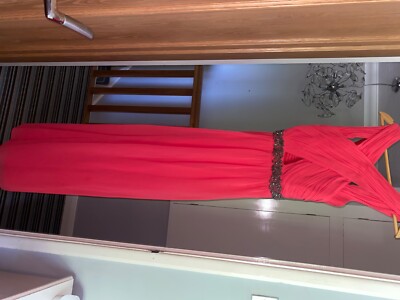 little mistress fuschia long pink prom/ wedding guest/ party dress