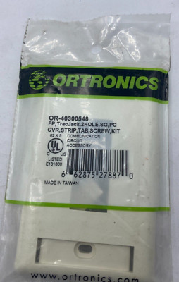ORTRONICS OR-40300548, TracJack Faceplate,Fog White,2 Port Screw, Kit LOT OF 5 