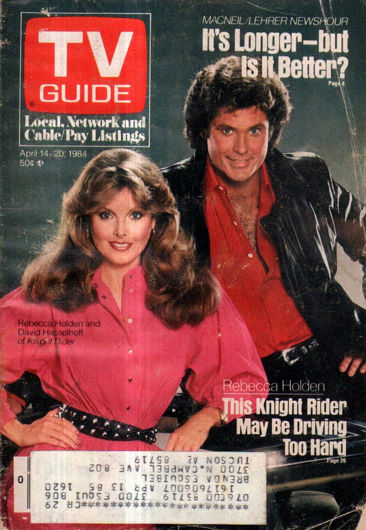 1984 TV Guide April 14 - Rebecca Holden Knight Rider;Michael J Fox