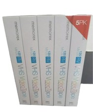 Memorex T-120 VHS Video Tapes Pack of 5 120min RV VCR New Sealed