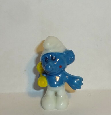 SCHWATZ SCHLUMPF Variante OHNE Weiß im Auge E.D.D.S. Schlümpfe 1981 ORIGINAL