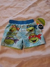 Kids nickelodeon 12M Swim Trunk TMNT Ninja Turtles Multicolor UPF 50 NEW