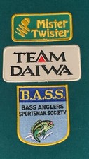 3 Vintage Fishing Patches Mister Twister, Team Daiwa BASS / Great Condition