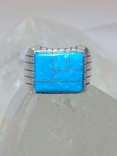 Blue ring size 8.75 sterling silver band southwest