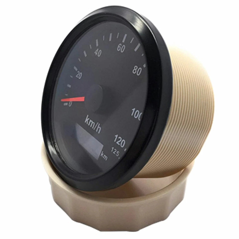 Waterproof 85mm Car Vehicles GPS Speedometer Odometer 0~125km/h 12/24V Universal — 第 3/4 张图片