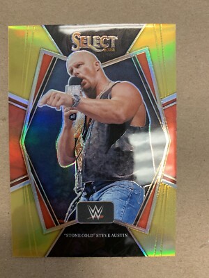 2022 Panini Select WWE STONE COLD STEVE AUSTIN 7/10 GOLD Prizm