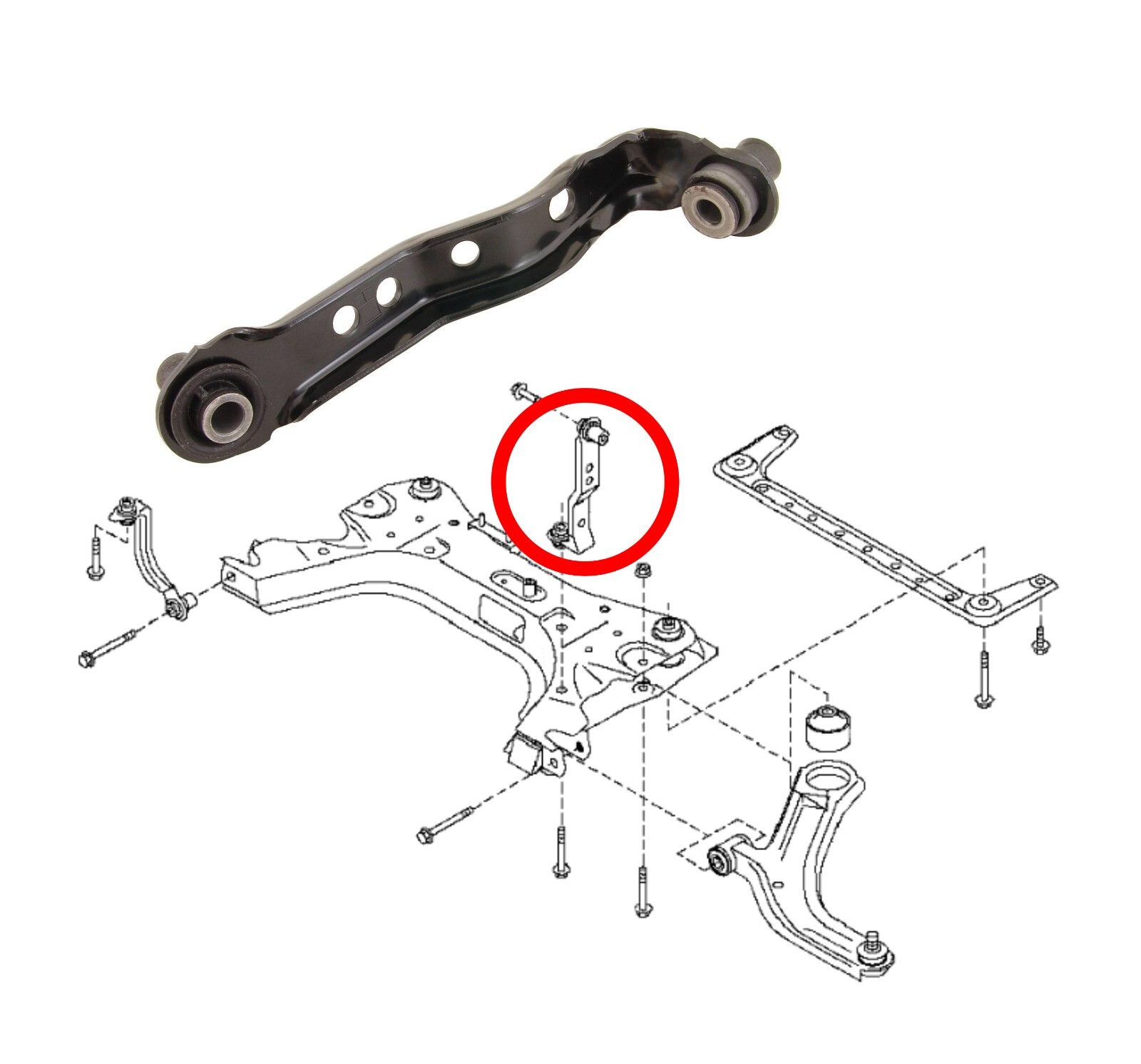 Front Left Subframe Mounting Link for Nissan  Cube Micra Note NV200 Sentra Tiida