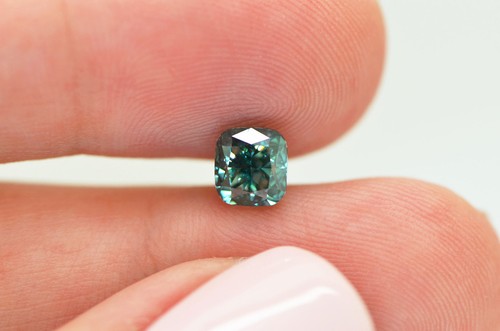 Lose Kissen Schliff Diamant schick blau Farbe poliert echt 1,27 Karat VS1 verbessert - Bild 2 von 10