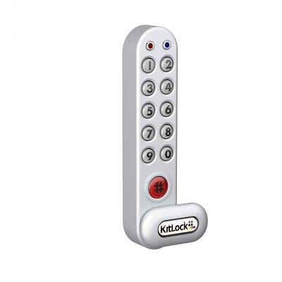 KitLock Elektronikschloss KL1000 vertikal silber für Spinde Schließfächer Möbel