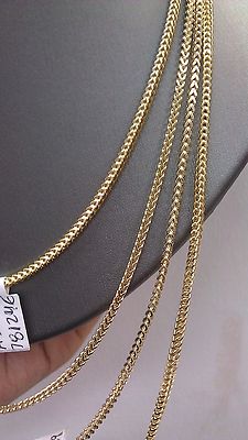 Real 10k Yellow Gold Necklace Franco Box Chain 16 18 20 22 24 26