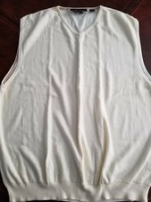 euc Greg Norman sz xl white beige pullover sweater vest v neck