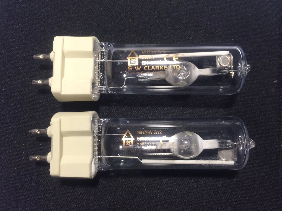 PACK OF 2 LONG LIFE 70W G12 METAL HALIDE LAMPS 3000K WARM WHITE - Image 2 of 4