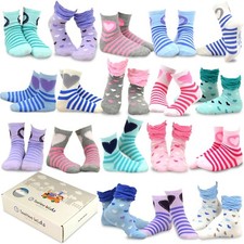 TeeHee Little Girls and Toddler Novelty Cotton Crew Socks 18 Pair with Gift Box