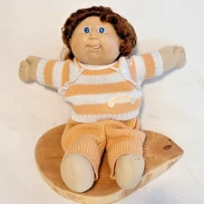Cabbage Patch Kid Vintage 1986 w/Tongue Sticking Out Blue Eyes Auburn Red Hair