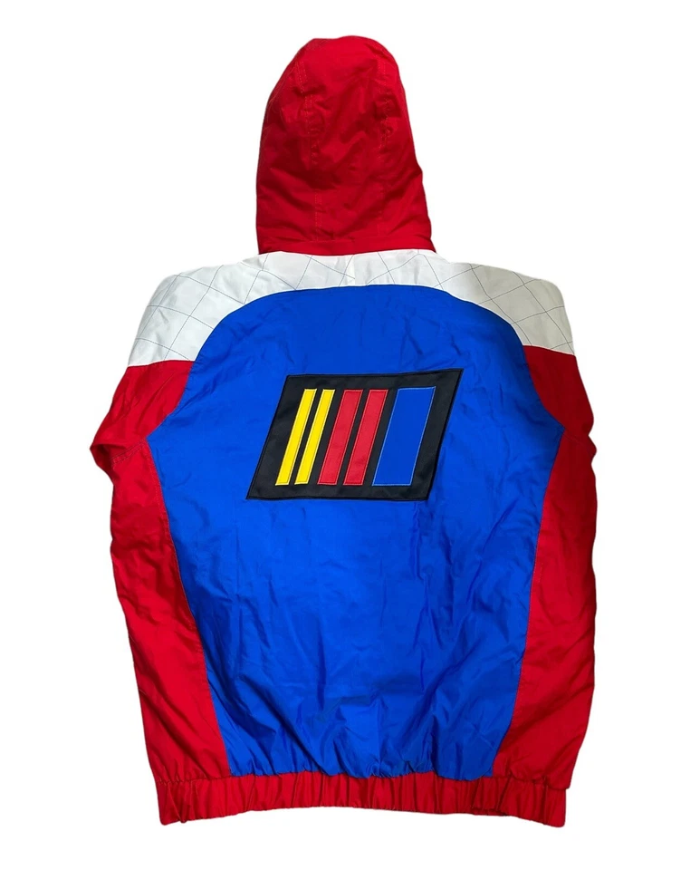 Chaqueta Pullover Para Hombre Starter Roja/Azul NASCAR The Body Check Media Snap Talla L Nueva Foto 2 de 4
