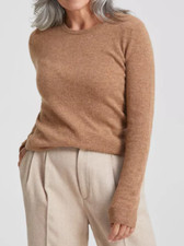 Charter Club women's 100 Cashmere Crewneck Sweater - size XL - Praline Tan