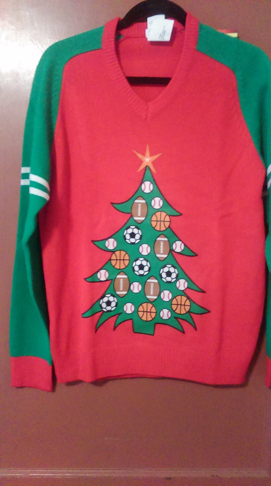 MEDIUM SPORTS UGLY SWEATER UNISEX NWT 40 INCH CHEST RED/GREEN eBay