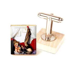 Pin Up Girl mancuerna Vintage Pin Up Gemelos regalo único para hombre hechos a mano en el Reino Unido
