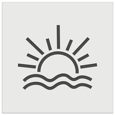 Sun and Waves Sunrise Sunset Wall Cookie DIY Craft Reusable Stencil
