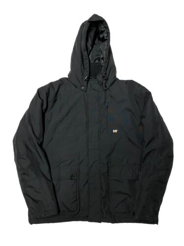CAT Caterpillar Jacket Mens XL Black Insulated Water Resistant Chore Workwear