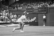 Mary-Ann Eisel during a match against Winnie Mason Shaw OLD PHOTO