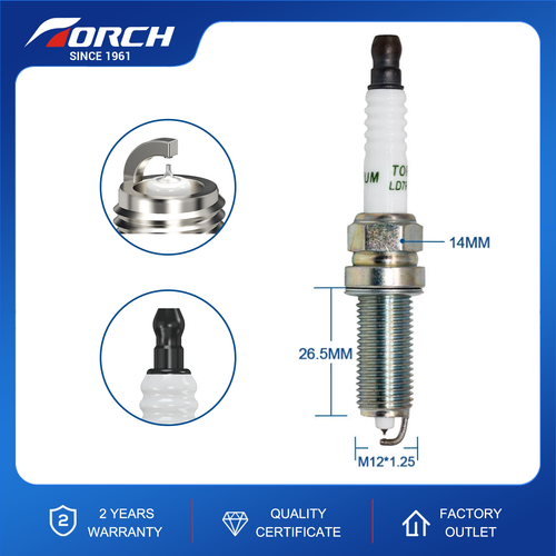 TORCH OEM LD7RTIP-T Iridium Platinum Spark Plug M12x1.25Fits for NGK LKR7D-DE - Picture 2 of 7