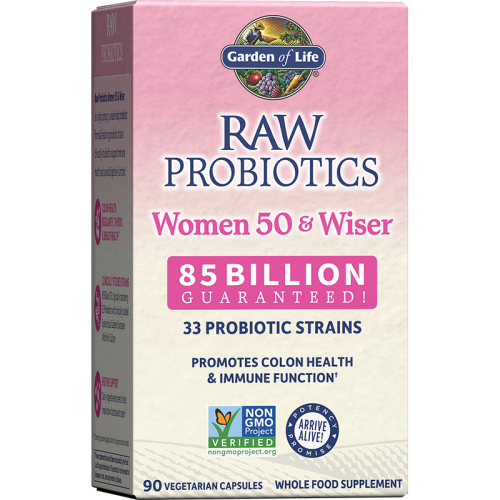 Garden of Life RAW Probiotics Women 50 & Wiser 85 Billion 90 Caps Exp