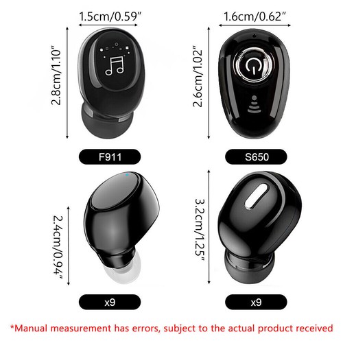 Stereo Earphone Earbuds Headset Bluetooth 5.0 Earpiece Wireless Headphone Single - Picture 2 of 20