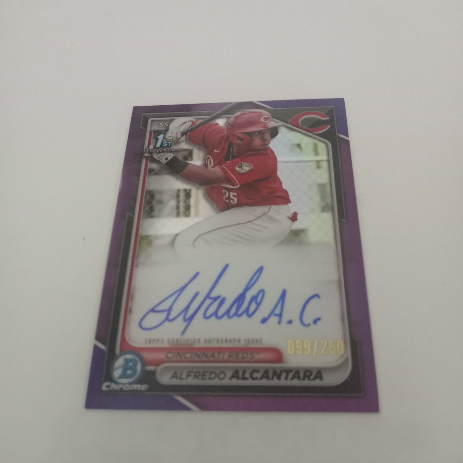 2024 Bowman Chrome Baseball Alfredo Alcantara 1st Bowman Purple Auto /250 JD
