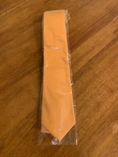 NEW Barry Wang Orange Polyester/Silk Necktie
