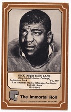 1975 Fleer Football Patches Immortal Roll #84 Dick Lane