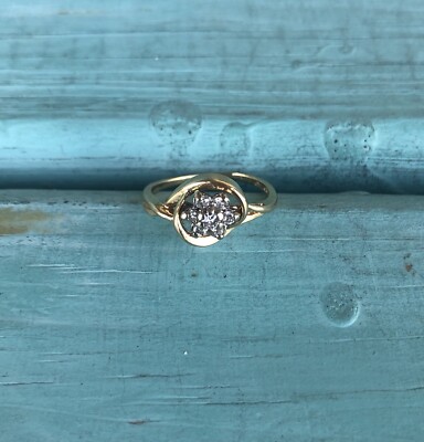 Nice Vintage 14k Plum Solid Yellow Gold Diamond Ring Garland/Ball Co Sz 6.5