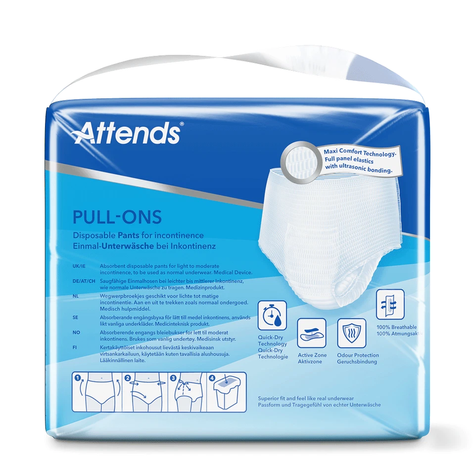 Adult Nappies Incontinence Pull up Pants ATTENDS 4L LARGE x 22 - Image 3 of 4