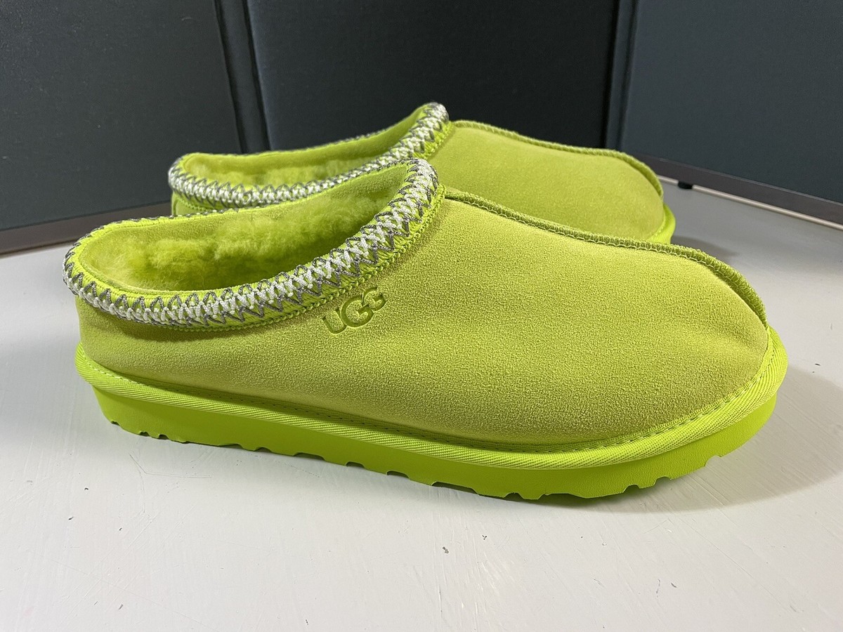Green  UGG　Meenaモカシン シープスキン＋おまけインソール UGG Men's SIZE 9 TASMAN Volt Green Comfort Loafers Sheepskin