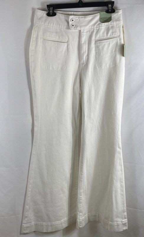 Ryegrass Women's White High Waisted Flare Jeans Stretch Tencel Cotton NWT Sz 8