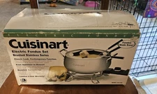 Cuisinart Electric Countertop Fondue Pot CFO-3SS 3 Qt Non Stick with Forks 1000w