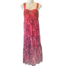 Y2K Coquette Mesh Fairy Tulle Tiered Maxi Dress XL Romantic Formal Event Party