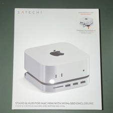 Satechi Stand  Hub for Mac Mini NVMe SSD Enclosure USB-A Silver