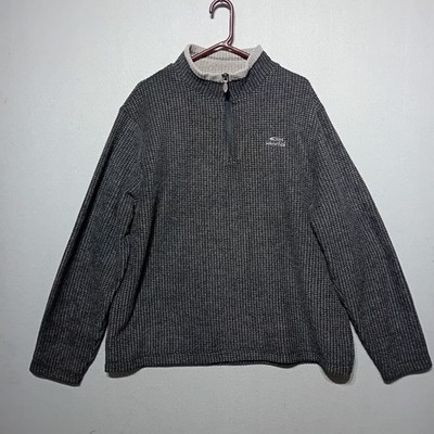 Weird Fish Herren grau Waffel Strick 1/4 Reißverschluss Pullover Größe 2XL