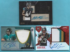 JAGUARS AUTO LOT OF 3 CERTIFIED AUTO AUTOGRAPH CARDS GREENE SHORTS JACK