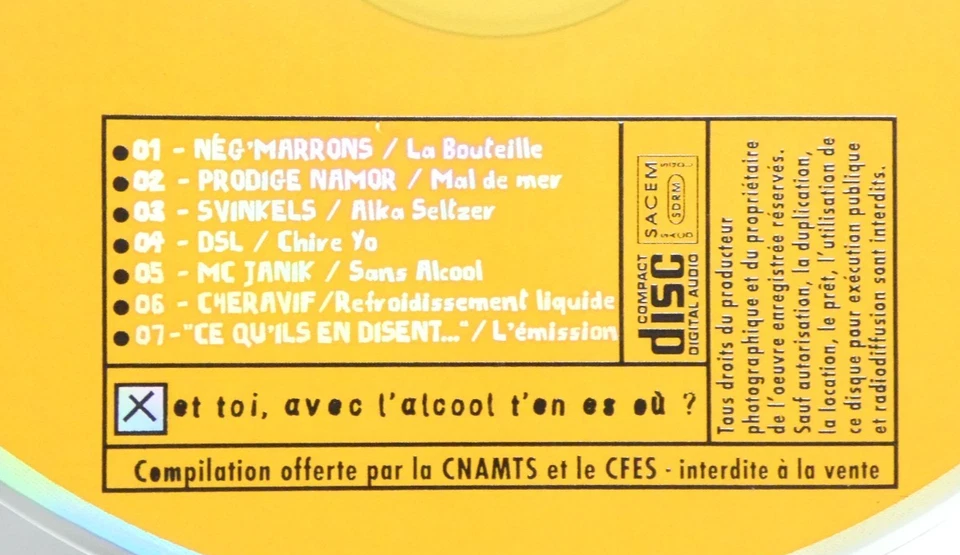 CD PROMO NEG'MARRONS Prodige Namor MC JANIK GROUPES RAP FRANCAIS RAPPENT ALCOOL - Photo 3/4