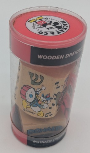 NIB Mickey & Co. Wooden Dreidel With Display Stand Music Edition, NEW IN BOX - Picture 2 of 5