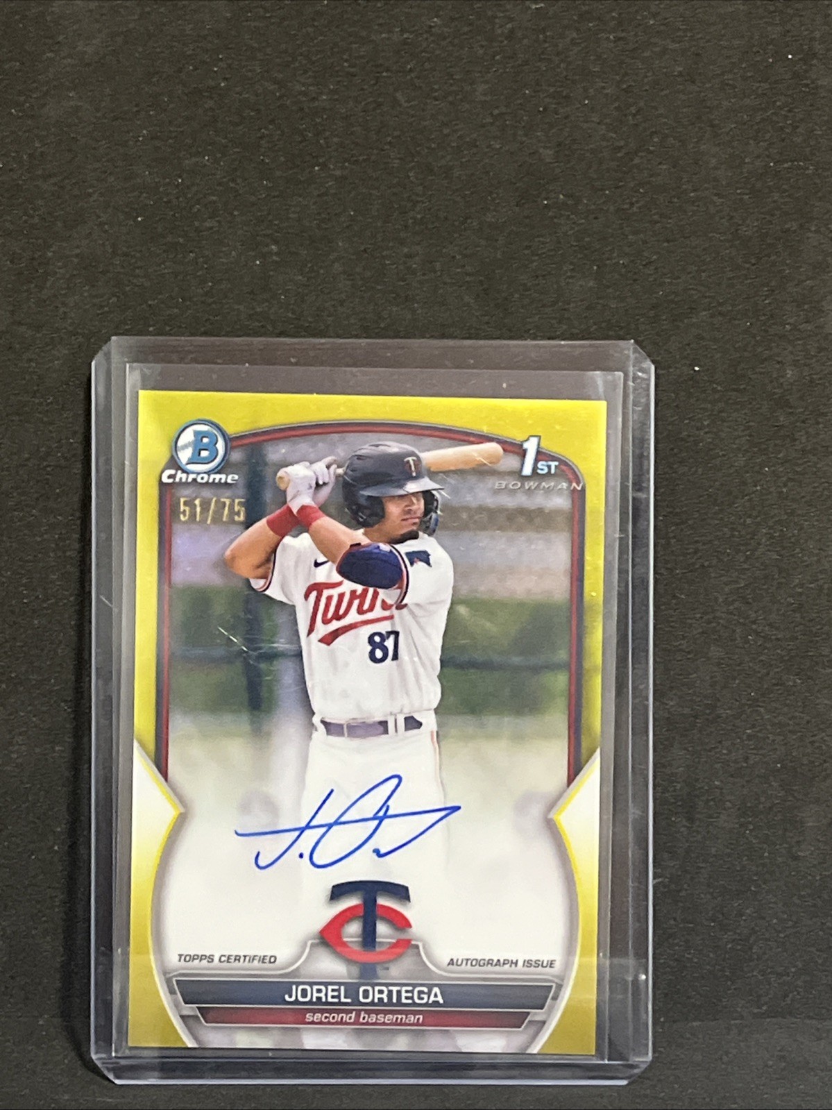 2023 1st Bowman Chrome Jorel Ortega Yellow Refractor Auto 51/75