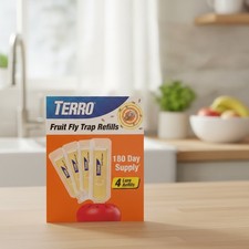Continuous Protection: TERRO Fruit Fly Trap Refills - 4 Pack for Home Use