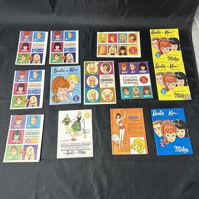 Barbie Fashion Booklets Lot 13 Vintage 1962-1963 Mattel Mini Catalogs Midge Ken
