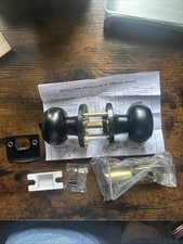 Tubular Lockset Door Knob Matte Black New